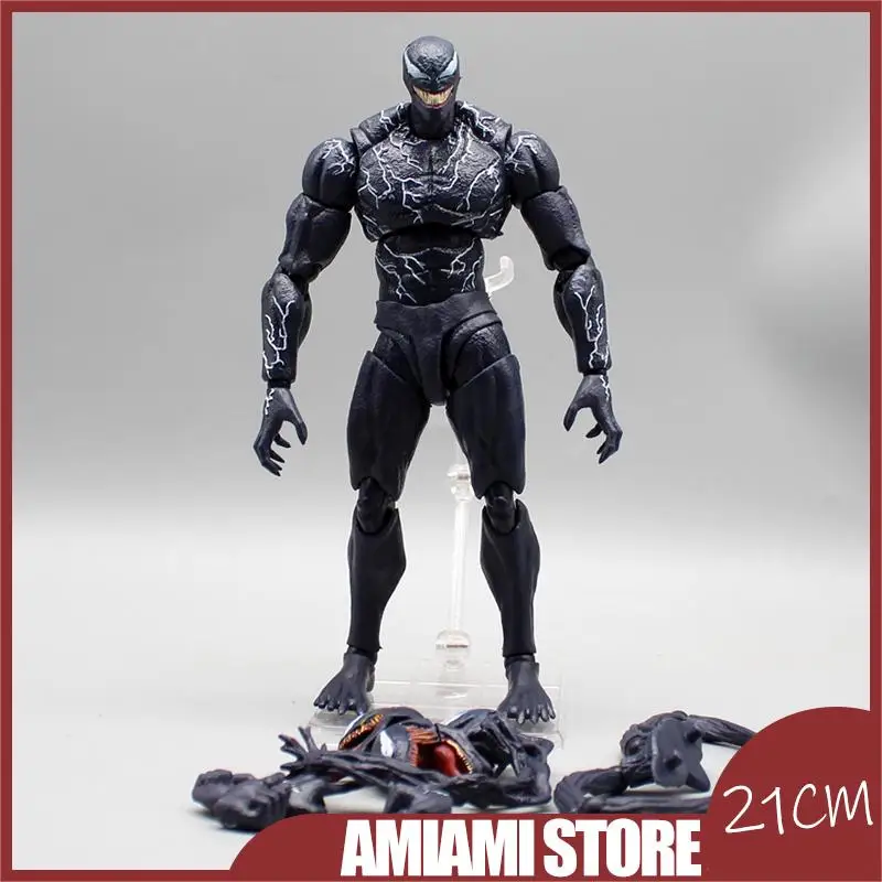 

21CM New Marvel Venom Shf Legends Action Figure Joint Movable Toys Change Face Statue Model Doll Collectible Decoration Boy Gift