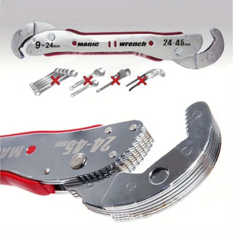 9-45mm Adjustable Wrench Multi Tool, Torque Ratchet Socket Universal Magic Spanner Key Set, Multipurpose Hand Repair Wrench,