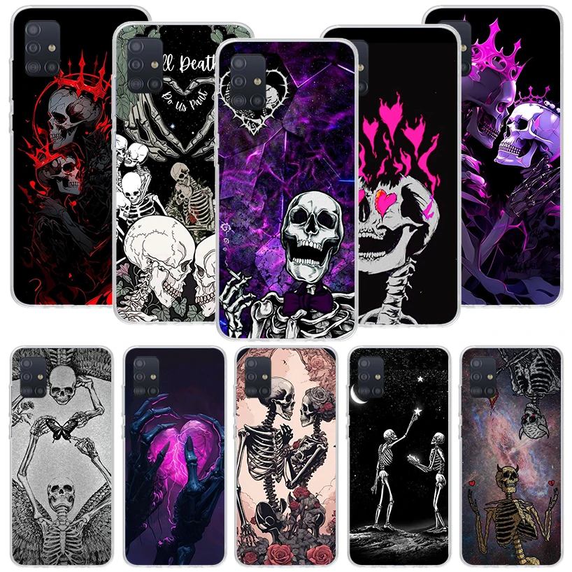 Anatomy Skeleton Heart Lovey Kiss Phone Case For Samsung Galaxy A51 A71 A41 A31 A21S A11 A01 A70 A50 A40 A30S A20E A20S A10S A6