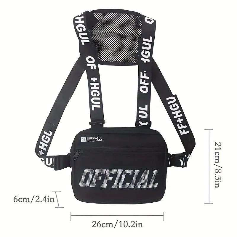 Chest Bag Pouching Bag Fashion Streetwear Men Hip-Hop Tactical Two Straps Chest Rig Vest Bags For Travel Hiking Outdoor Sports