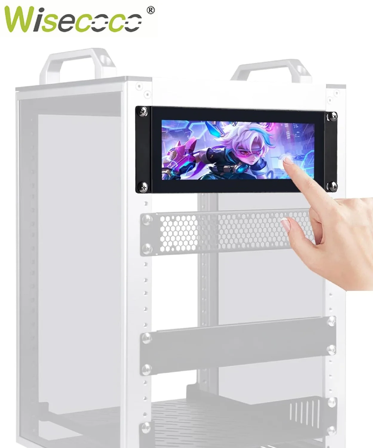 Wisecoco 7.84 Inch Touch Screen 1280x400 IPS LCD Display for 10 Inch 2U Rack Rackmate T0 T1 T2 Raspberry Pi PC System Monitoring