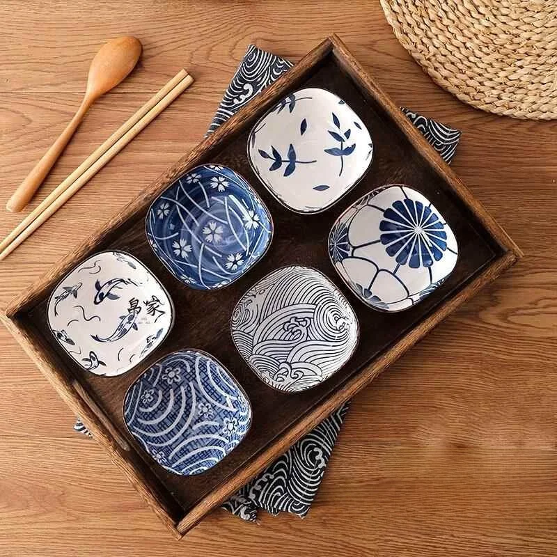 Japanese Style Ceramic Small Plate for Home Use Soy Sauce Dish Popular Hot Pot Restaurant Dipping Sauce Plate Sushi Snack Plate