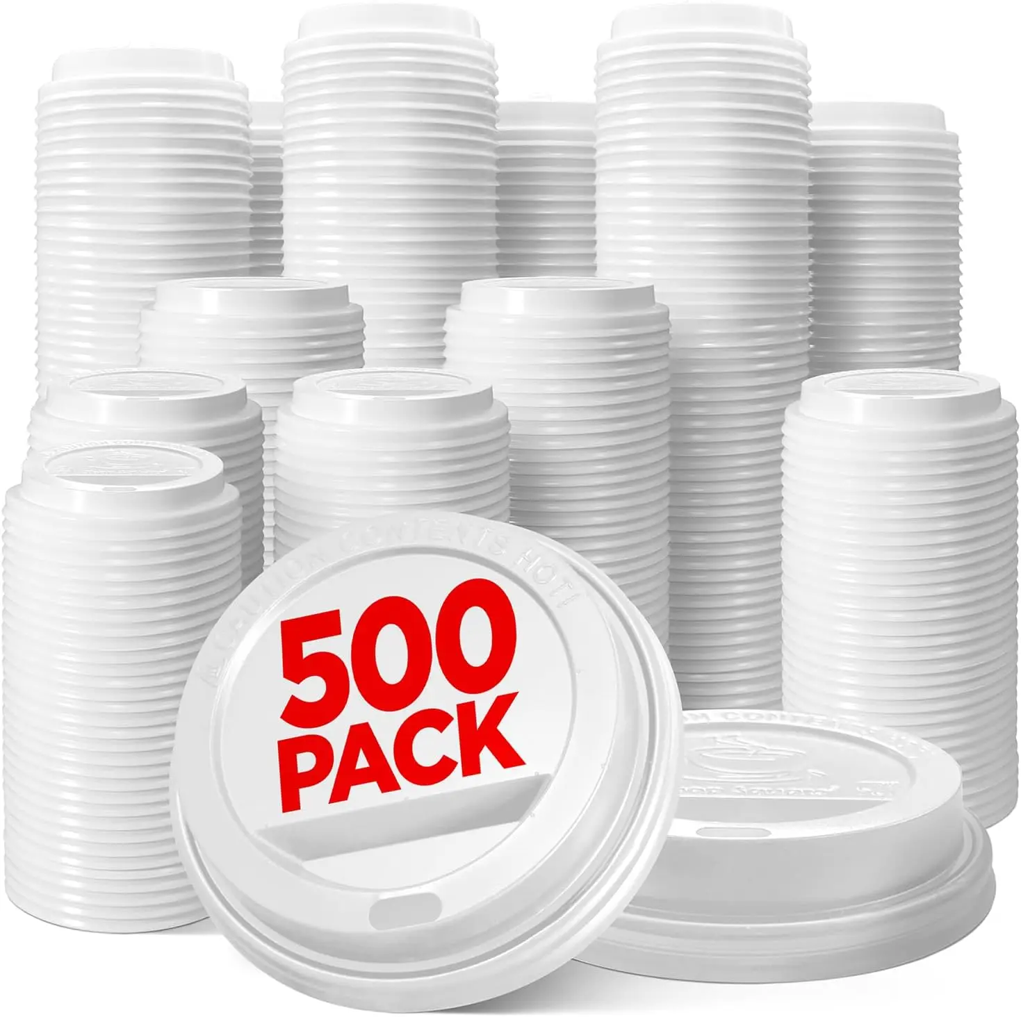 

(500-Pack) Coffee Cup Lids - Disposable Coffee Lids for 8, 10, 12, 16, 20, & 24 oz Paper Cups, Dome for To-Go Beverages,