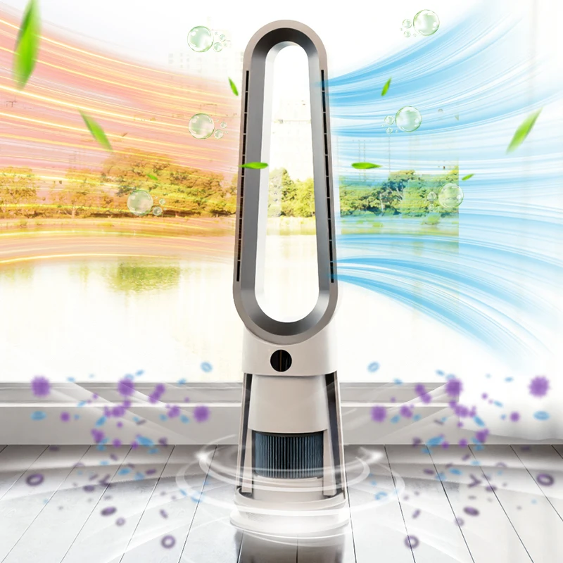 Ventilador Sin Aspas Smart Electric Ventilador de torre sin aspas frío y caliente y purificador de aire con control remoto