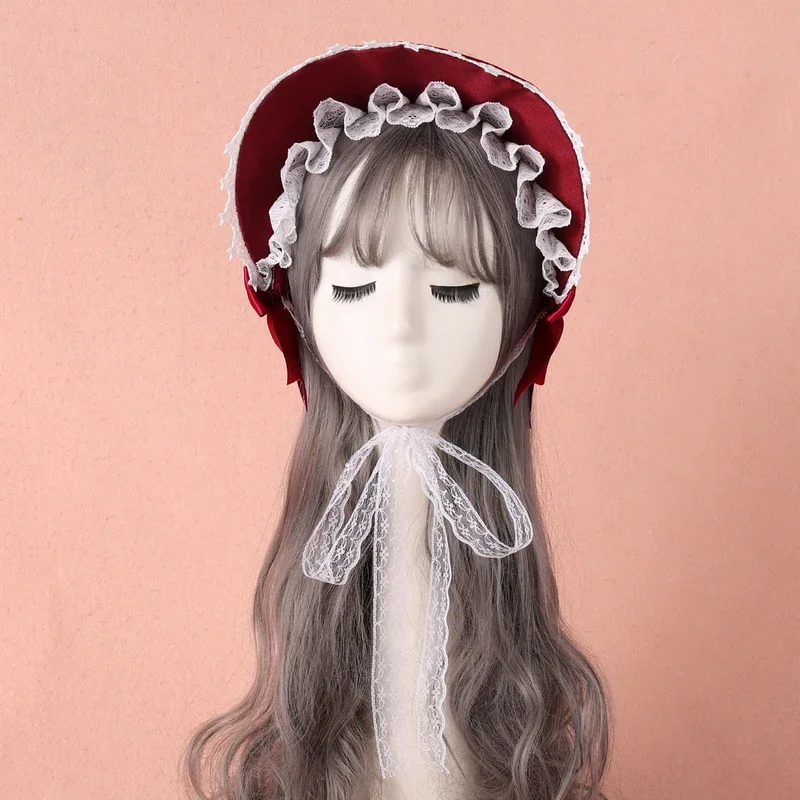 Lace Lolita Bonnet Victorian Headpiece Handmade Gorgeous Gothic Vintage Girl Court Sun Hat Bnt Cosplay
