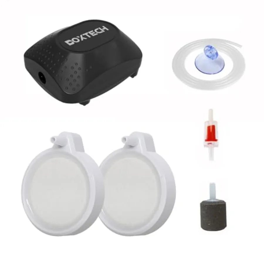 

Набор для аквариума: Комплект воздушного насоса для аквариума и 2 воздушных камня диаметром 1,97 дюйма, шланг для подачи воздуха, обратный клапан, присоска