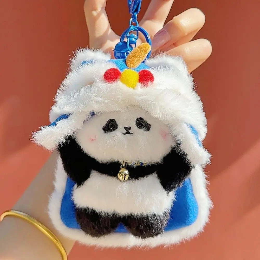 CNY estilo León danza colgante de felpa buena suerte Panda danza del león llavero de felpa lindo Animal conejito gato muñeca tradicional llavero niñas