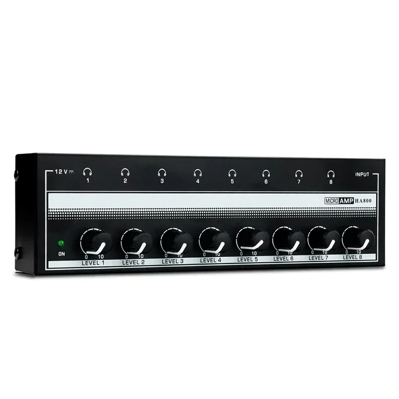 

For Music Mixer Recording Ultra-Compact Sound amplifier HA800 8 Channel Headphone amplifier Audio Stereo Amp Microamp Amplifier