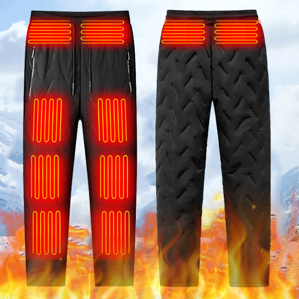 Unisex Heating Pants 10 Heating Zones Electric Heated Trousers 3 Temperature Modes Waterproof Winter Electric Warmer Clothing