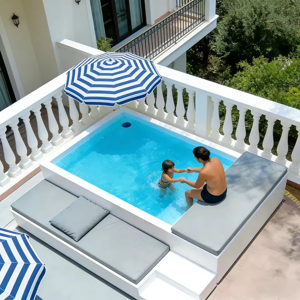 High Quality Prefab Piscinas Kids Fiberglass Above Ground Pool Swimming Outdoor Home Family Small Swim Spa Plunge Terrace Pool