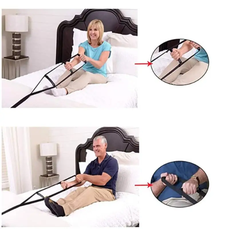 ^Elderly Get Up Aid Disabled Get Up Ladder Assist Belt Adjustabe Bed Assist Strap With Handrails Pull Up Sit Up Wake Up Rope