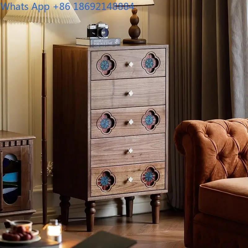 

Vintage Style Chest of Drawers American Style Painted Solid Wood Chest of Drawers Solid Wood Storage Cabinet