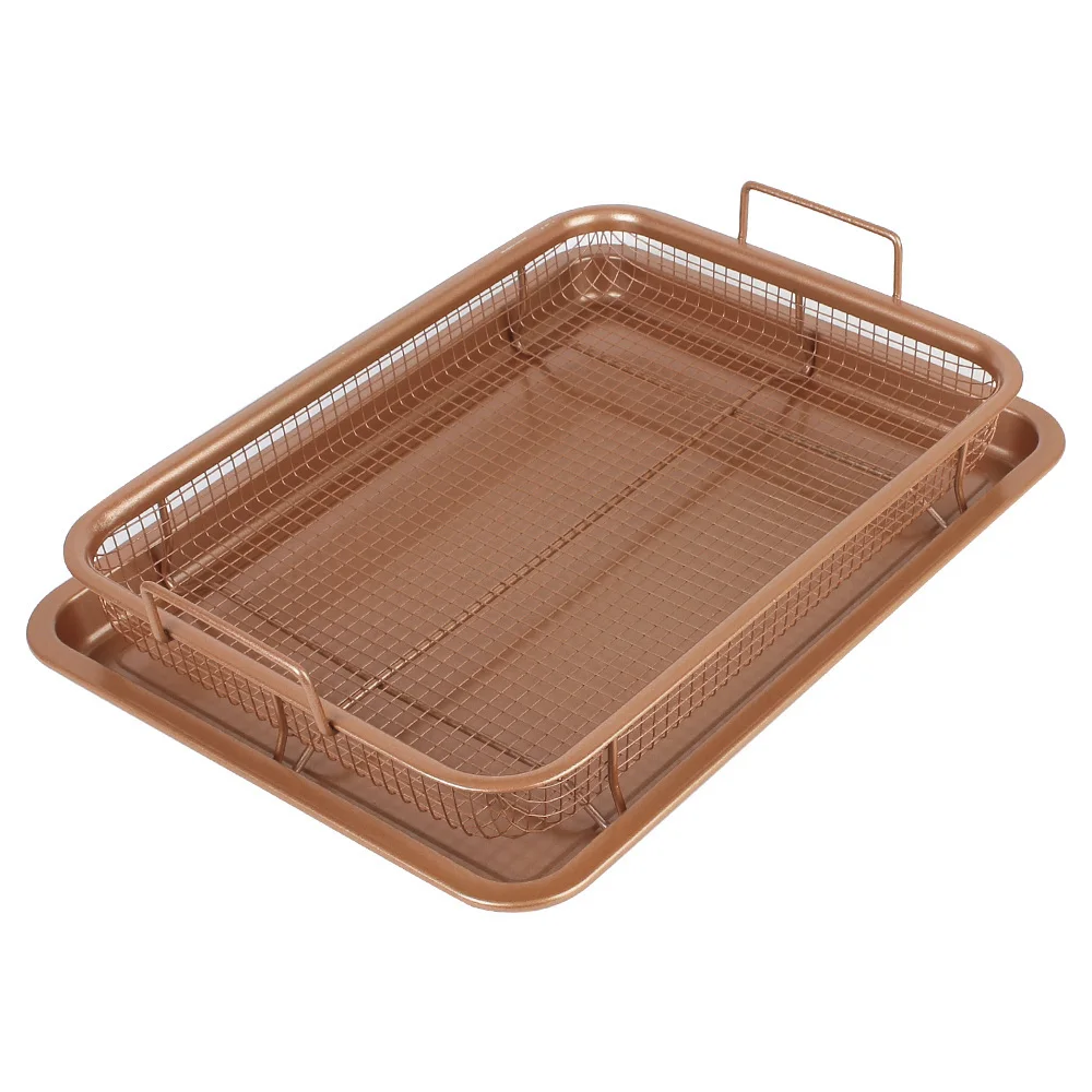 

Kitchen Tools Baking Tray Stainless Steel Non-stick Chips Basket Oil Frying Baking Pan For Oven Air Fryer BBQ Grill Crispy Mesh