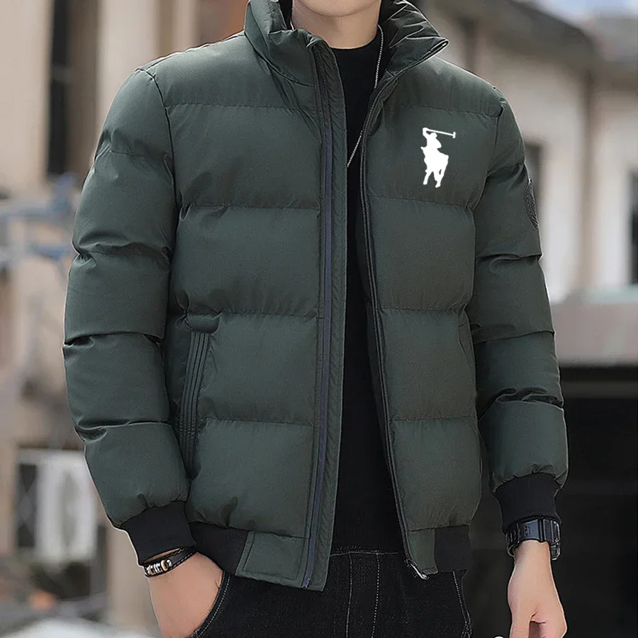 

New autumn and winter men's stand-up collar padded jacket, stylish outdoor zipper fishing jacket, casual warm M-5XL men's wear