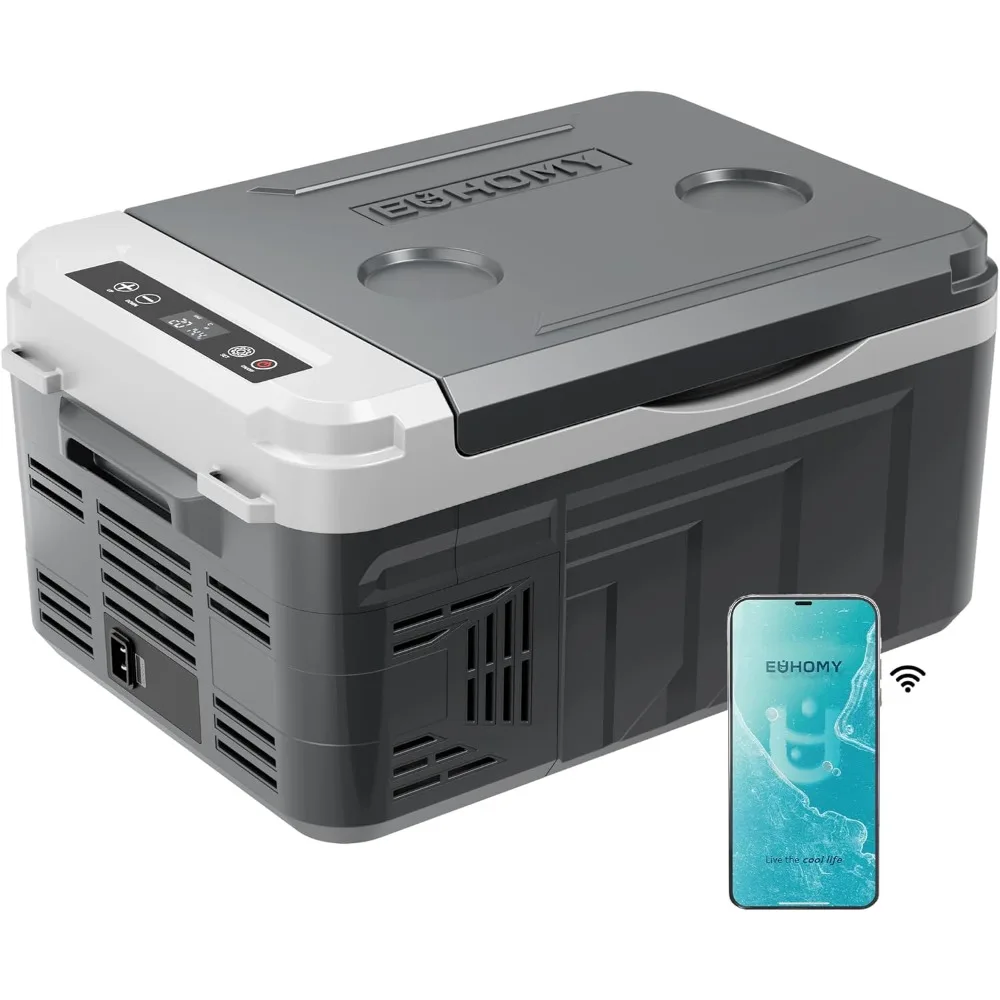 

12 Volt Refrigerator, 12 Quart Compressor Electric Cooler APP Control, Car Fridge 12/24V DC & 120-240V AC, Car Refrigerator -4℉