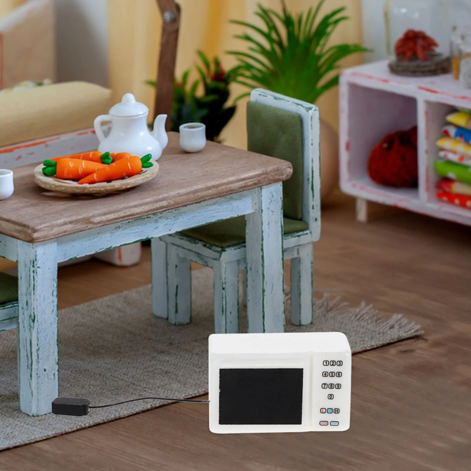 Mini Simulation Small Furniture Kitchen Series Microwave Oven Miniature Model House Adornment Toys Wooden Ornament Dolls