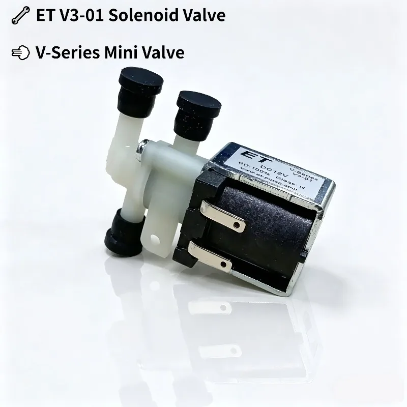 ET V3-01 Mini Solenoid Valve DC12V - V-Series Water Valve for Garment Steamer Floor Washer Robot Mop Base Station