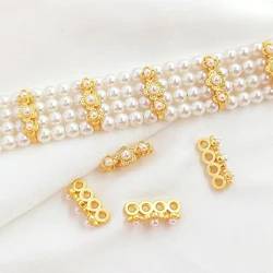 5 Pieces Dummy Gold Four Hole Buckle Bead  Used for DIY Making Jewelry Necklace Bracelet Positioning Spacer Accessories Material