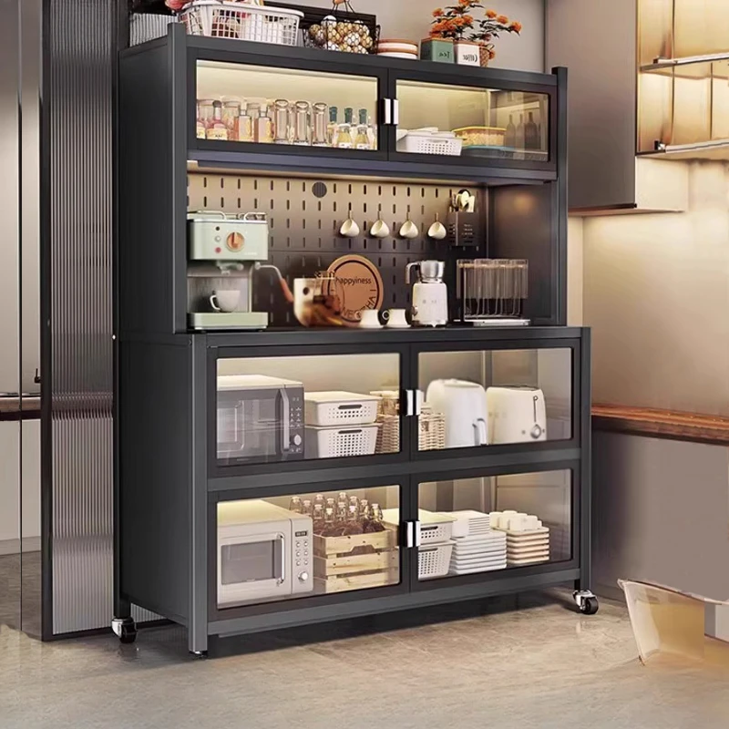 Kitchen rack floor-to-ceiling multi-functional wall integrated household storage storage cabinet