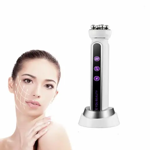 EMS LED 광선 요법 로타리 마사지, 미세 모공 감소, 피부 리프팅, 가열 기능 포함, 3in 1