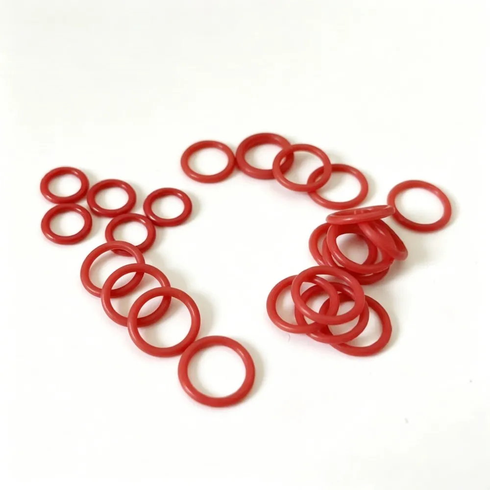 250Pcs Red VMQ Silicone O Ring Set Food Grade OD4-10mm Non-Toxic Heat Resistant Waterproof Seals for Household & Industrial