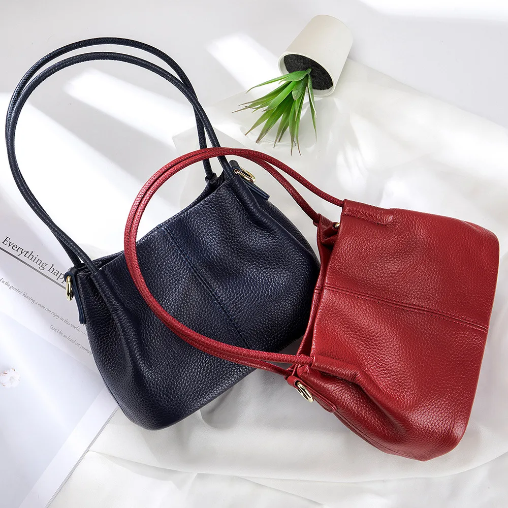 

Genuine Leather Large Capacity Women Handheld Crossbody Bag Fashion Shoulder Bags Handbag Lipstick Key Phone Pouch Commuting