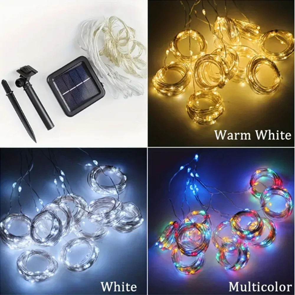 Solar Curtain Light LED Outdoor Waterproof 3M Garland Decoration String Lights Yard Christmas Fairy Garland String Lights