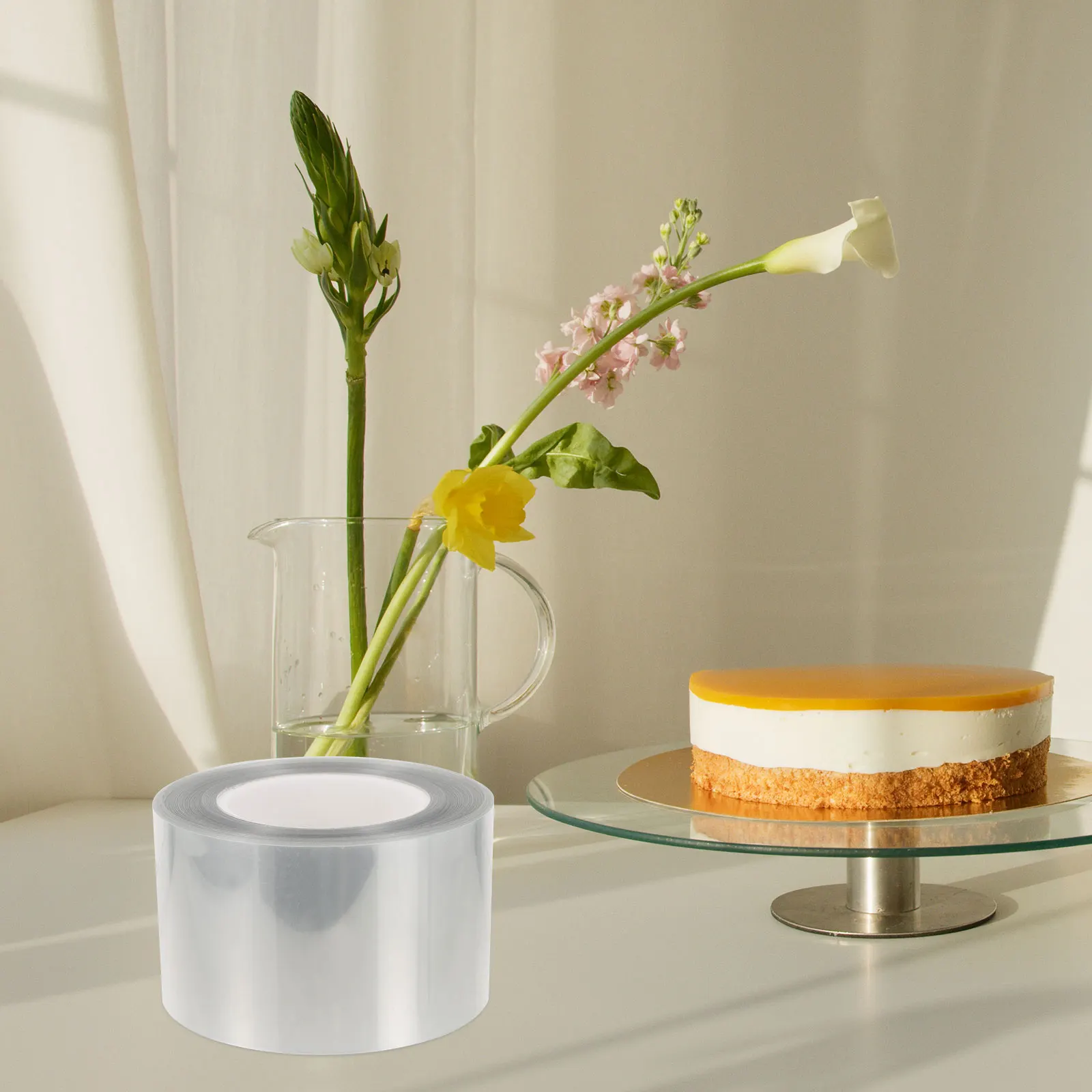 

Clear Collars Food Grade PET Strong Thick High Transparency Smooth Surface Easy Peel Mousse Cake for Birthday