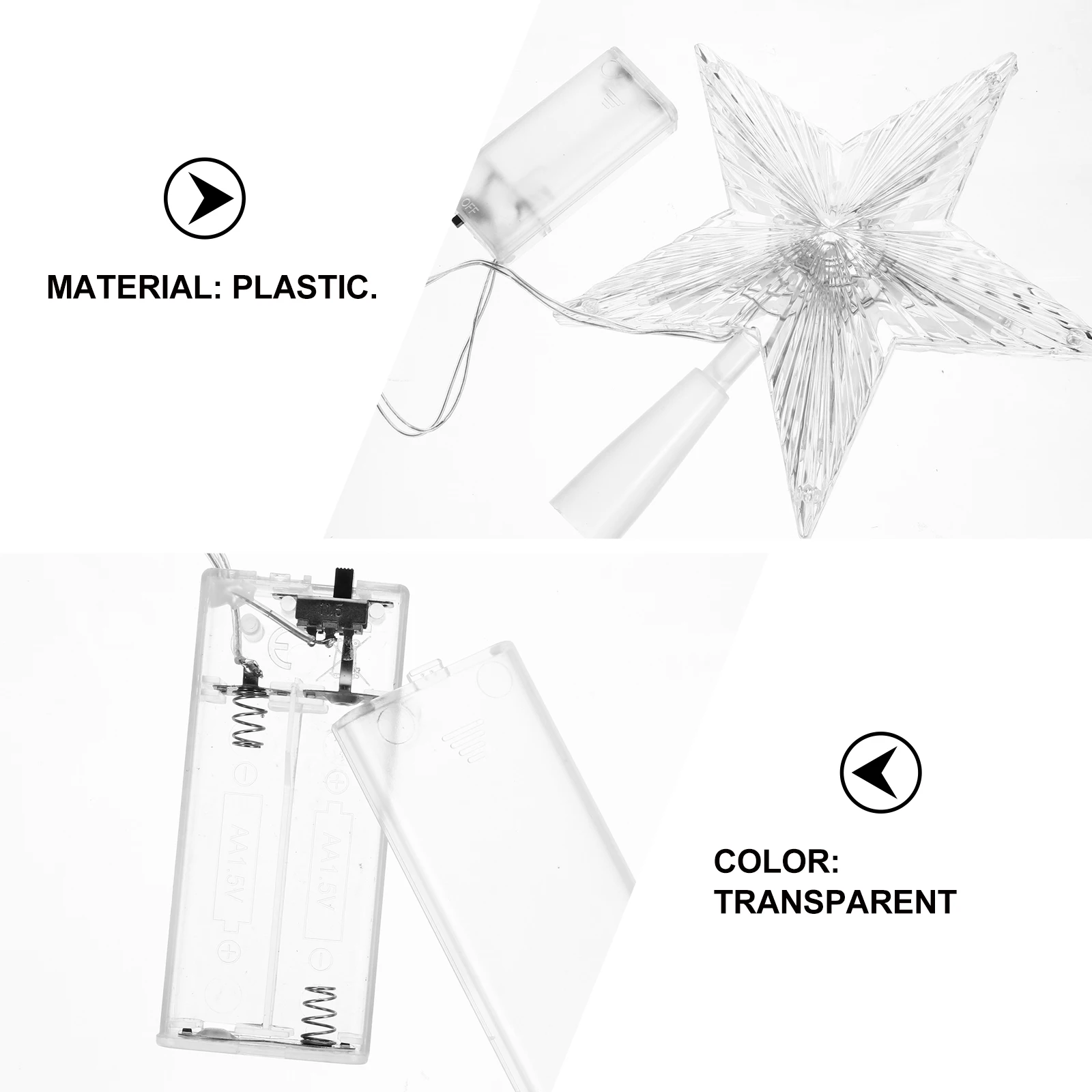 

Five Pointed Star Tree Topper Lamp Gold Christmas Tree Ornament Easy Install for Showcase Store Holiday Party Decor Indoor