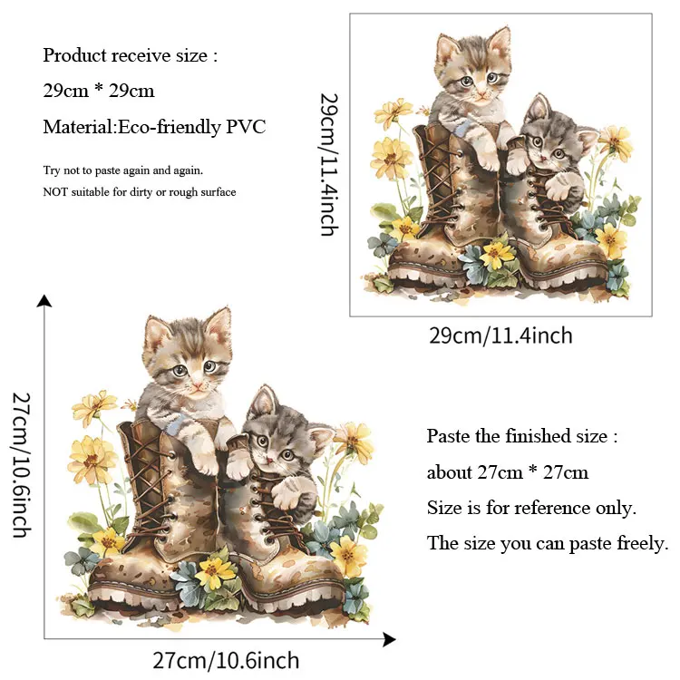 Niedliche Katzen-Wandaufkleber für Badezimmerdekoration, Toiletten-Wandbild, Schlafzimmer-Schrankdekoration, selbstklebende lustige Kätzchen-Aufkleber – Detail 1