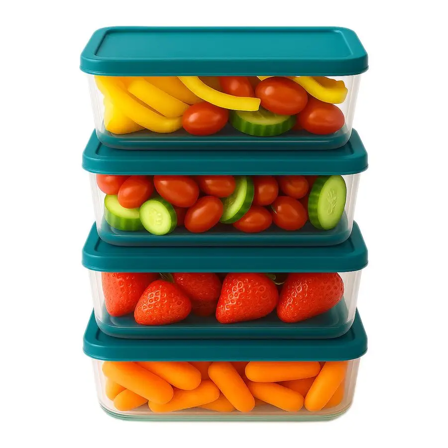 Contenedores de almacenamiento de alimentos, cuencos con tapas herméticas sin BPA para preparación de comidas, sobras, fiambreras para hornear, plato, 6 tazas, paquete de 4