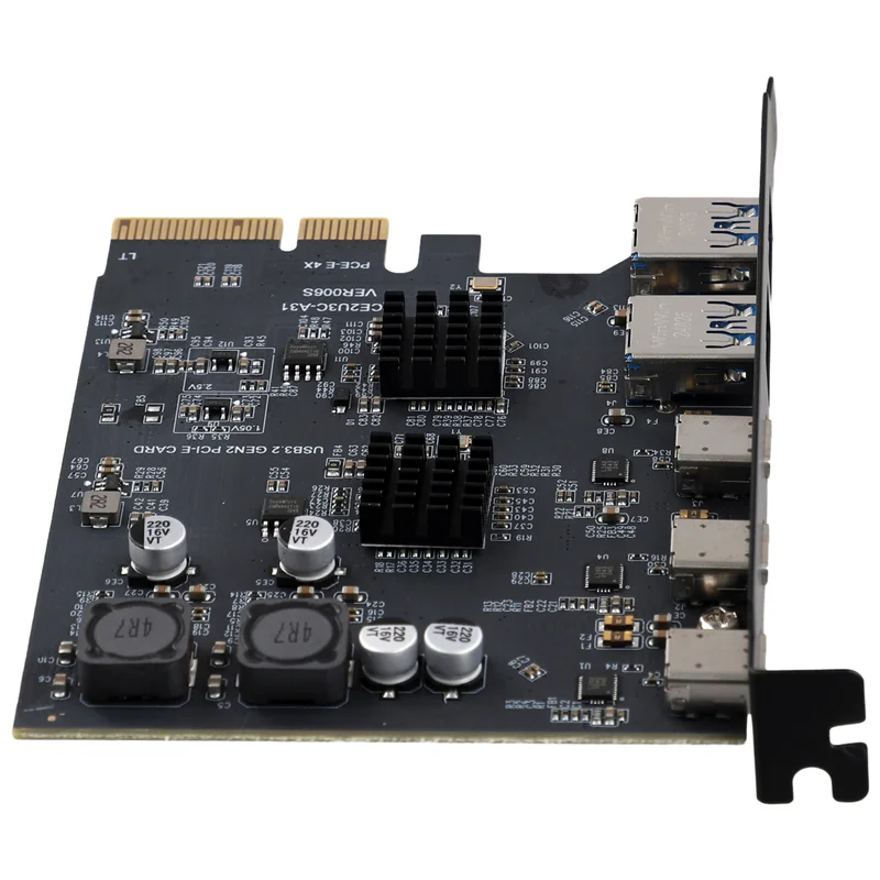 

Карта расширения USB3.2 GEN2 10 Гбит/с PCI-E 4X Карта адаптера Портативная плата TYPE-C Type-A с двойным чипом