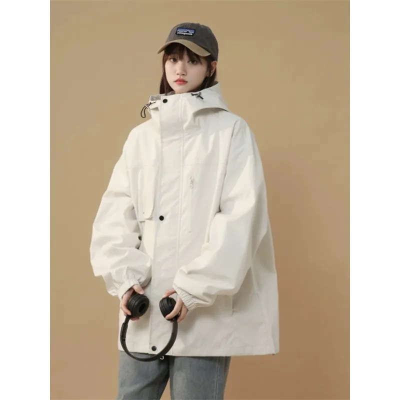 

Весенне-осенняя уличная ветрозащитная водонепроницаемая функциональная рабочая одежда на молнии, модная повседневная свободная женская куртка E12503