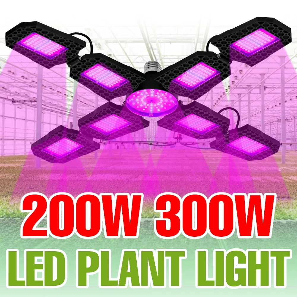 

300W LED Plant Grow Light Full Spectrum E27/E26 Greenhouse Hydroponics Cultivation Lamp Indoor Vegs Flower Seeding Fill Lighting