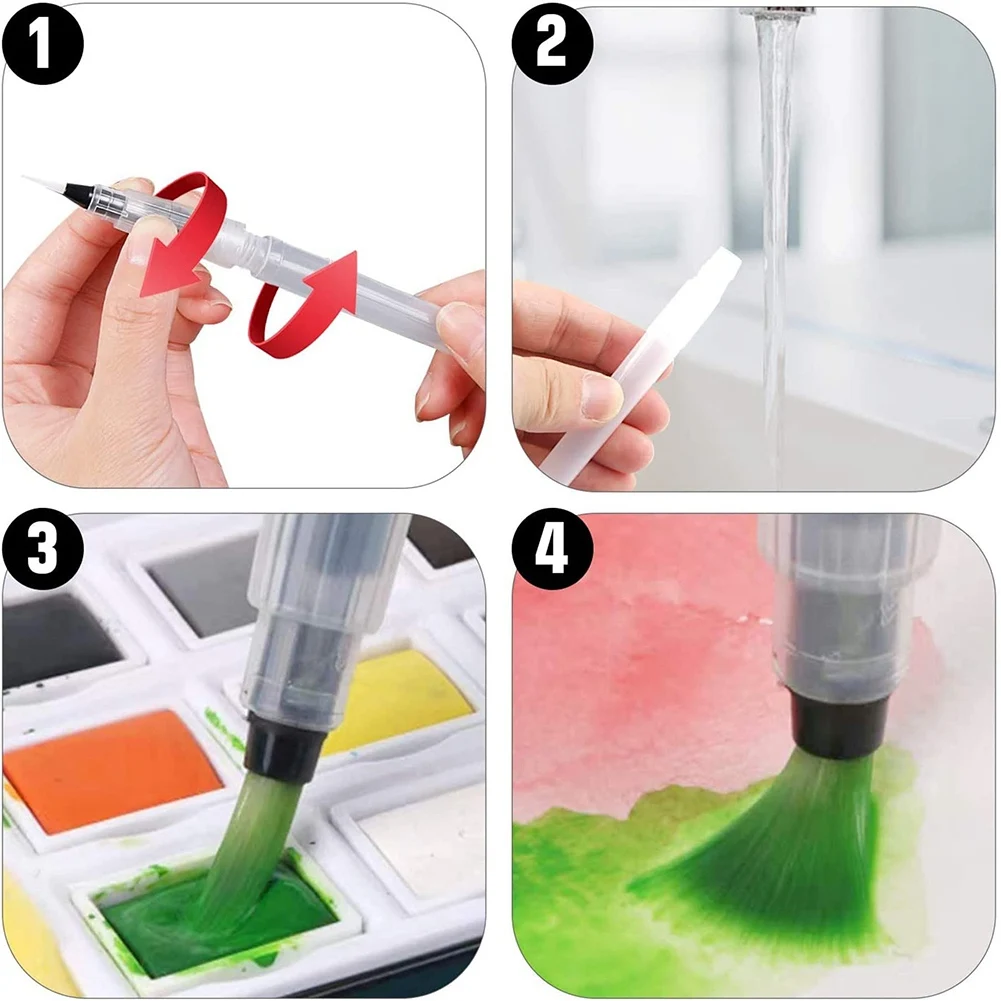 Set di pennelli per acquerelli 12 pezzi pennelli per pittura ad acqua pennarelli per acquerelli ricaricabili per studenti, feste, artigianato (12 pezzi)