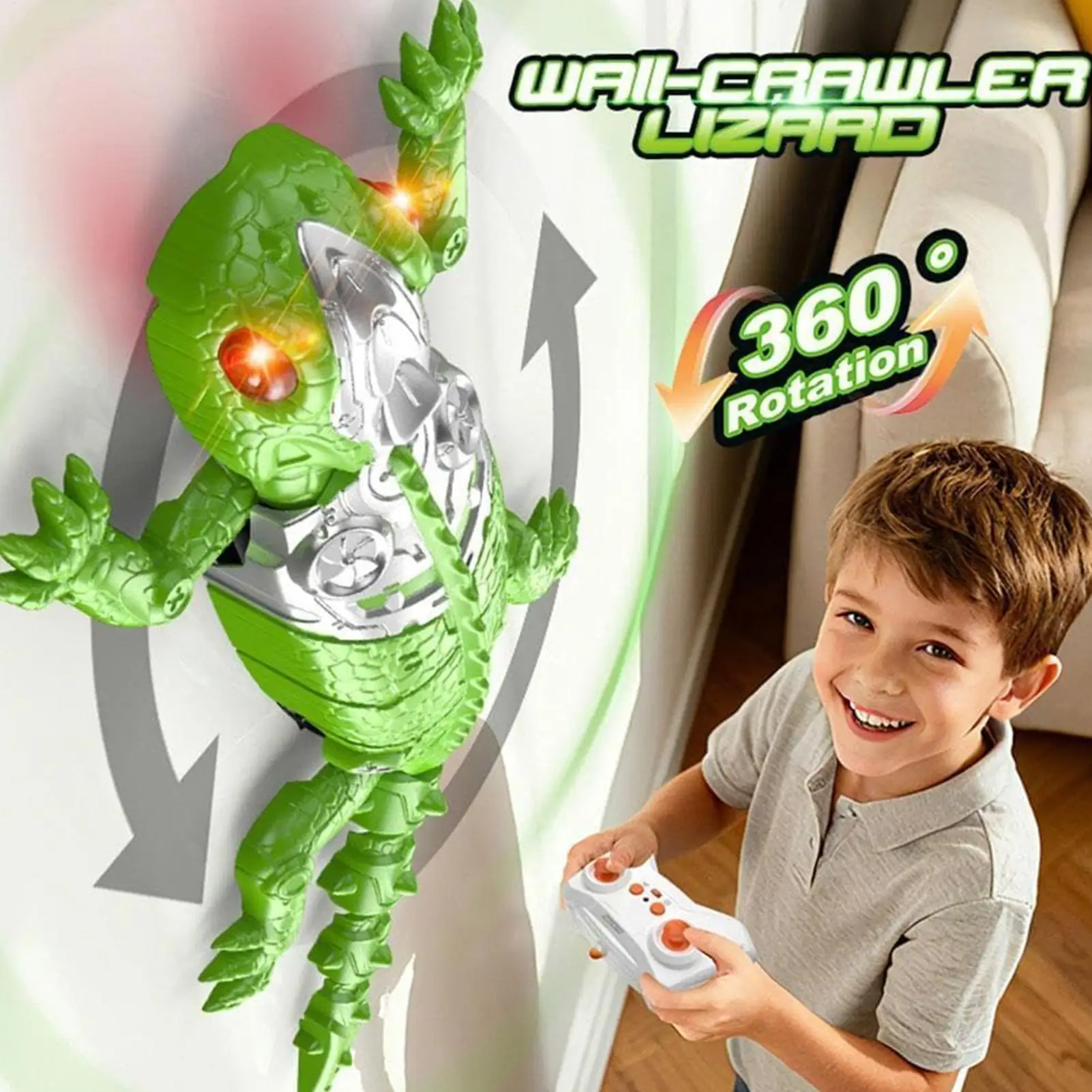 

Crawler Gecko Toy Rechargeable Double Mode Funny Wall Crawler Gecko Remote Control for Boys Girls Preschoolers Pupils Teens