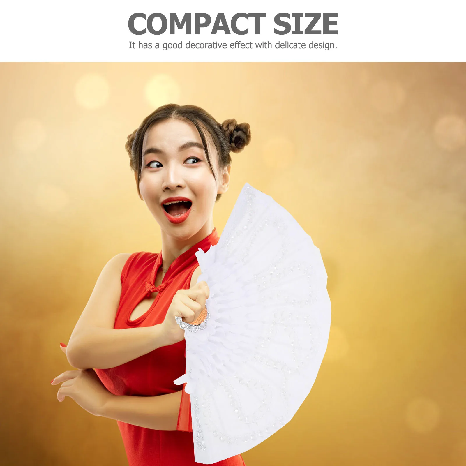 

Handmade Plume Folding Decorative Wall Hanging For Wedding Party Stage Performance Bridal Lady Cheongsam Dance Elegant Fan Prop