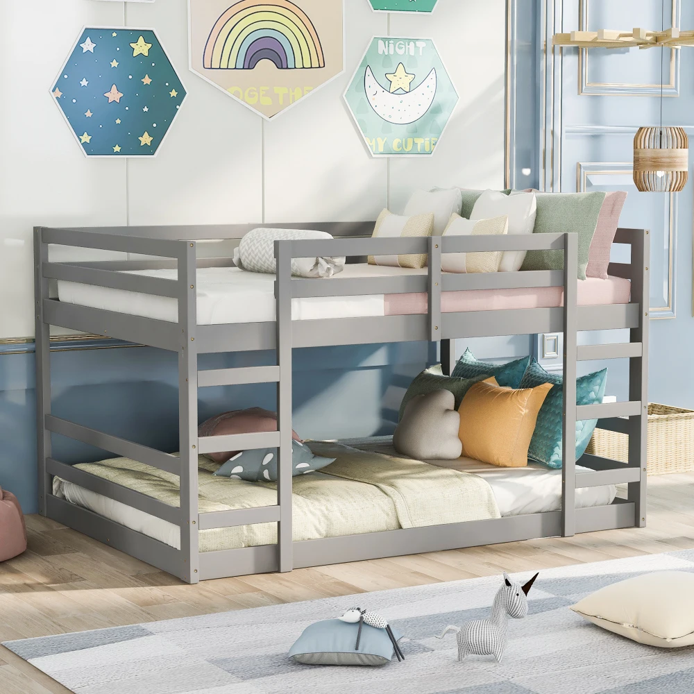 

Full Over Full Bunk Bed with Ladder, Gray(OLD SKU:WF286327AAE)