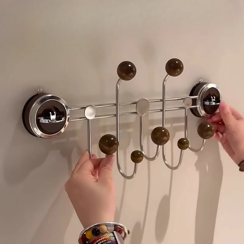 

Vintage Suction Cup Clothes Hangers Multi-Functional Door Wall Organizer for Coats & Bags Decorative Coat Racks for Entrance
