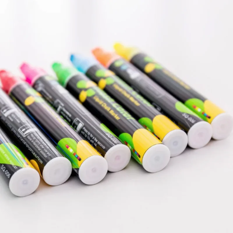 Highlighter Fluorescent Liquid Chalk Marker Pennen เด็กสำหรับ LED Writing Board กระดานดำภาพวาด Graffiti Office