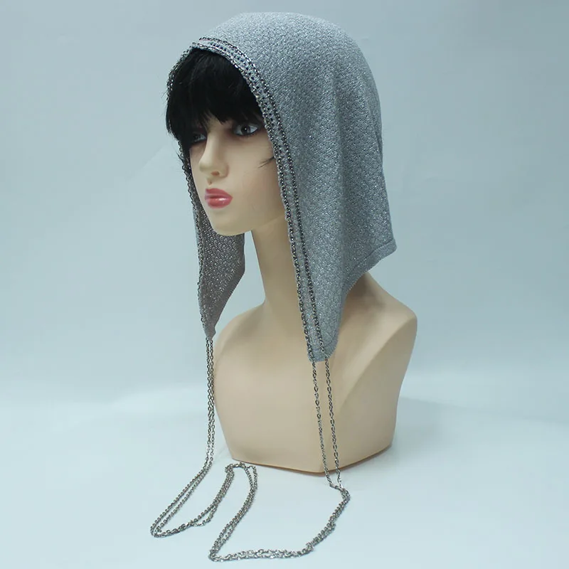 Versatile and fashionable hand-knitted hollow face showing small bright silk cool head cold hat wool knitted hat