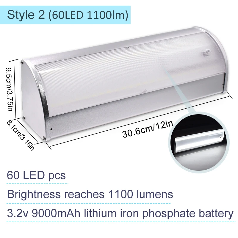 Imagem -03 - Luzes Led Solares Super Brilhantes ao ar Livre com Sensor Modos Lâmpada Liga de Alumínio Iluminação de Parede para Luz de Segurança do Jardim