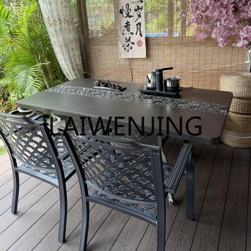 Aluminum Alloy Outdoor Occasional Table and Chair Outdoor Garden Villa Suit Courtyard Table and Chair Combination