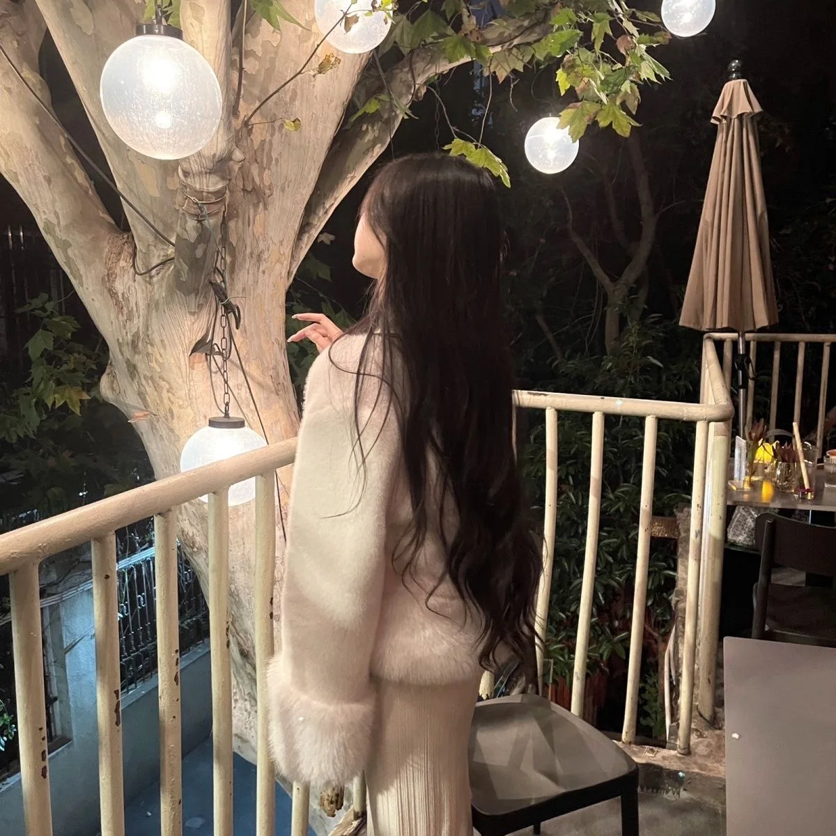 

Autumn Winter ort Thiened Splicing Korean Sle Mink Fur Jaet Ele Fur Simulation Small Fraance Sle Top