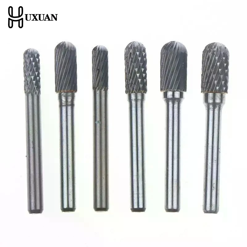 

【New】Tungsten Carbide Rotary File Burr Style C Ball Nose Cylinder 6mm 1/4 Shank Mould Carving Tools Single Cut Milling Cutter