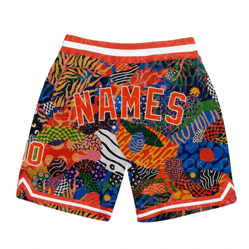 Custom Regenboog Authentieke Basketbalshort 3d Bedrukte Heren Shorts Uw Naam Mumber Sneldrogende Strandshort