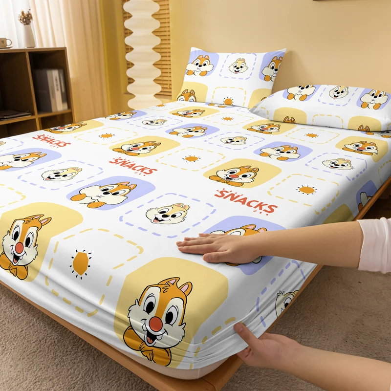 1 cartoon cute Chip Dale pattern twill matte Fitted Sheet,bedroom printed bed cover,bedding(No pillowcase)