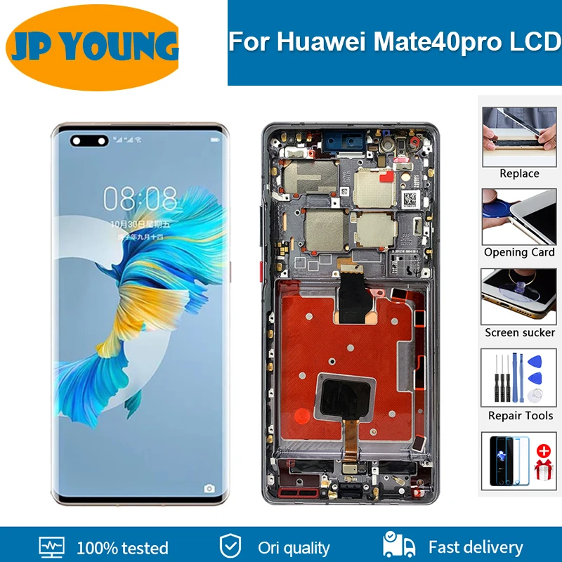 

6.76" Original For Huawei Mate 40 Pro LCD Display Screen With Frame Mate40 Pro NOH-NX9 Display LCD Touch Screen Digitizer Parts