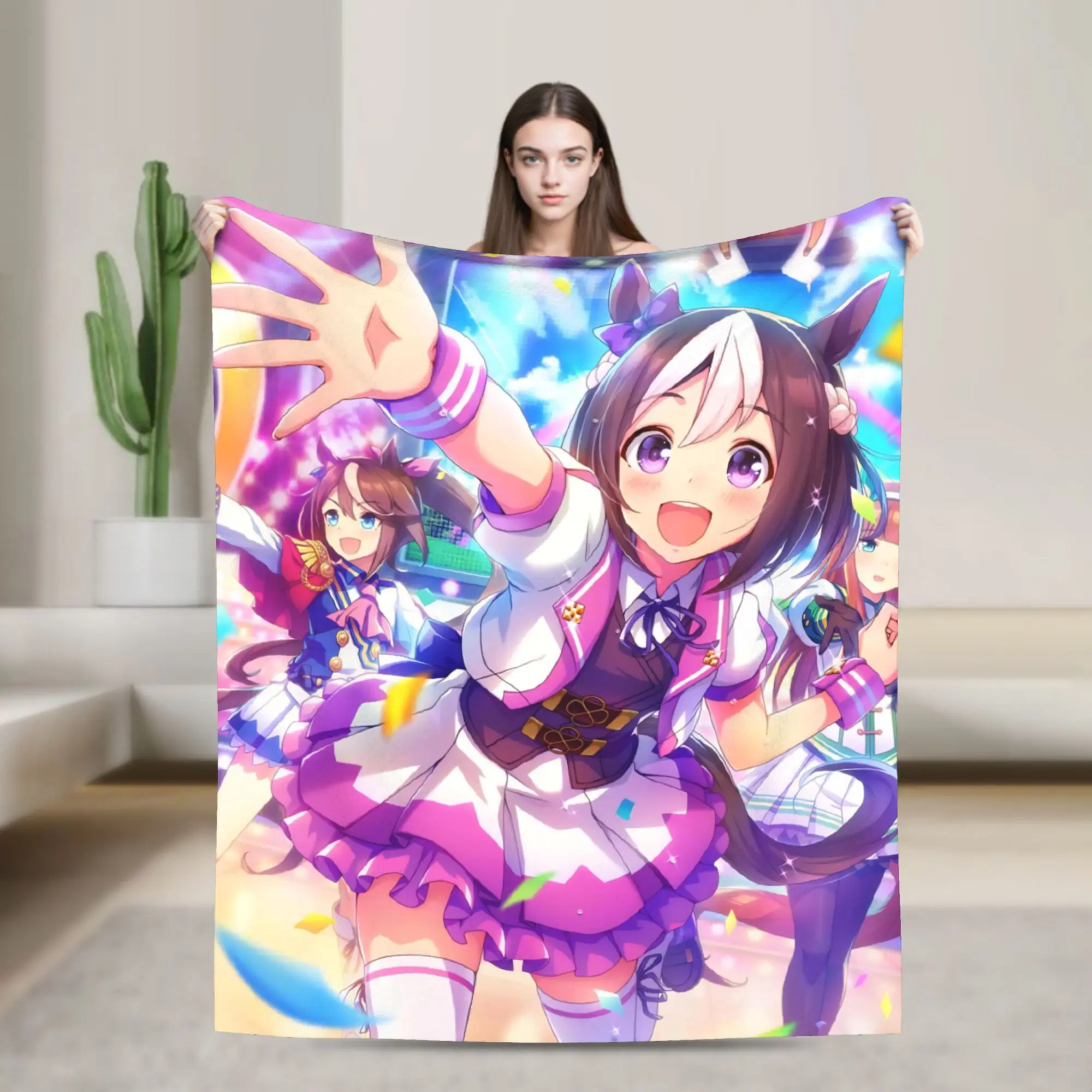 Special Week Uma Musume Pretty Derby Blanket  Flannel Novelty Breathable Throw Blankets for Bedspread Textile Decor