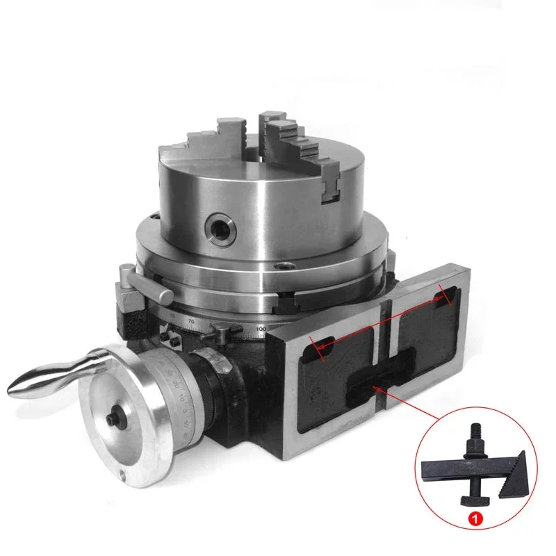 رأس فهرسة عالمي لآلة الطحن، 4 بوصة مع ظرف ثلاثي/أربعة فكي، طاولة دوارة #4